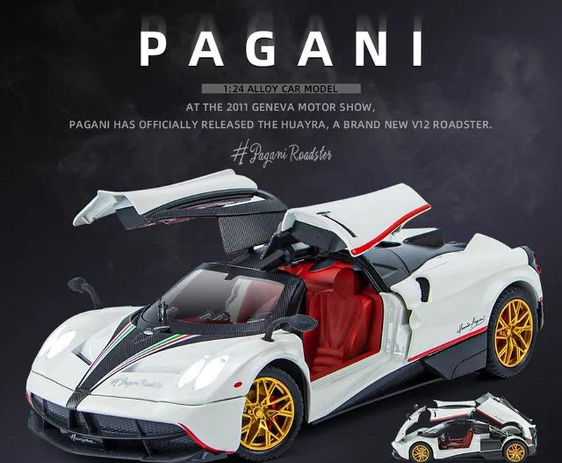 1:24 Simulation Pagani Chinese Dragon Alloy Car Model Sound and Light Pull Back Sports Car Toy Boy Collection Decoration Gift