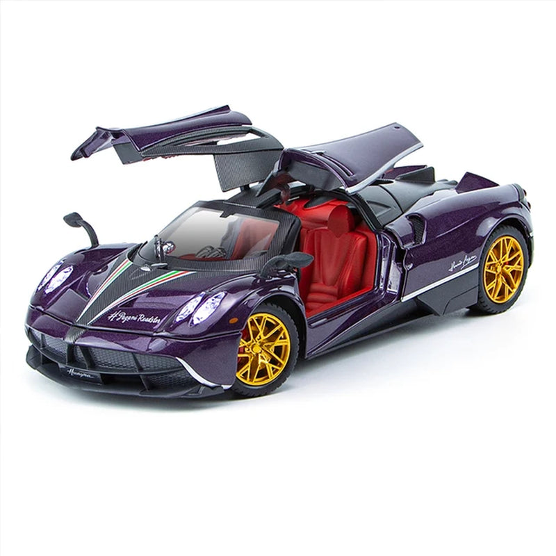 1:24 Simulation Pagani Chinese Dragon Alloy Car Model Sound and Light Pull Back Sports Car Toy Boy Collection Decoration Gift