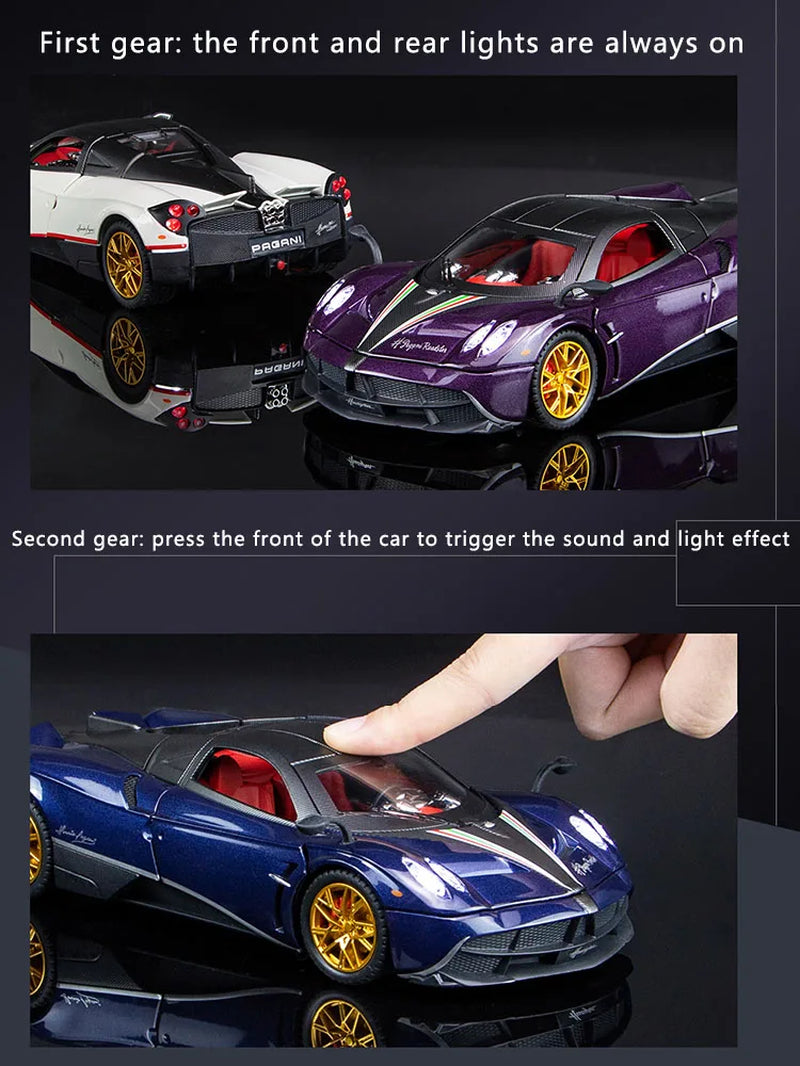 1:24 Simulation Pagani Chinese Dragon Alloy Car Model Sound and Light Pull Back Sports Car Toy Boy Collection Decoration Gift