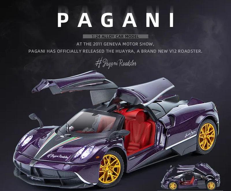 1:24 Simulation Pagani Chinese Dragon Alloy Car Model Sound and Light Pull Back Sports Car Toy Boy Collection Decoration Gift