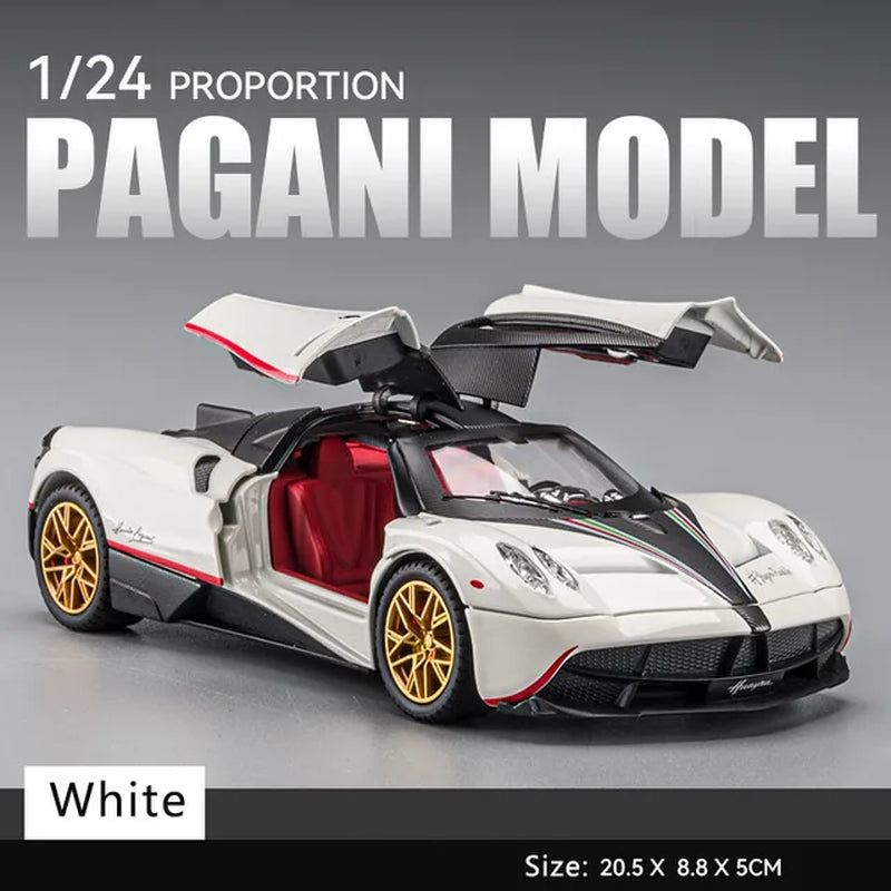 1:24 Simulation Pagani Chinese Dragon Alloy Car Model Sound and Light Pull Back Sports Car Toy Boy Collection Decoration Gift