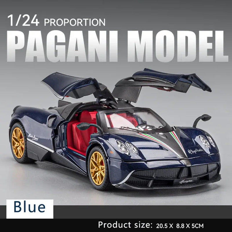 1:24 Simulation Pagani Chinese Dragon Alloy Car Model Sound and Light Pull Back Sports Car Toy Boy Collection Decoration Gift